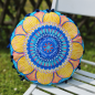 Preview: Rundes Kissen Mandala Blume klein 31cm